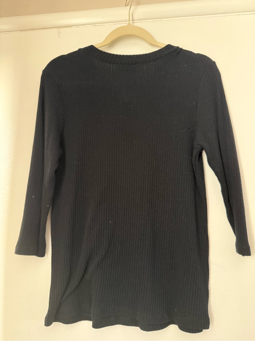 Modcloth Black Ribbed Tie-Neck Top - Picture 5 of 5